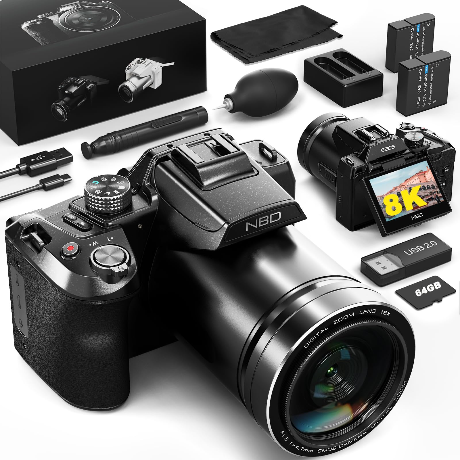 Amazon.com : 8K Digital Camera, 64MP Cameras for Photography with